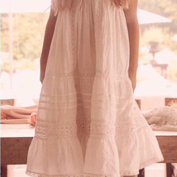 Loveshack fancy girls white lacy dress size 7/8 - Picture 2 of 5